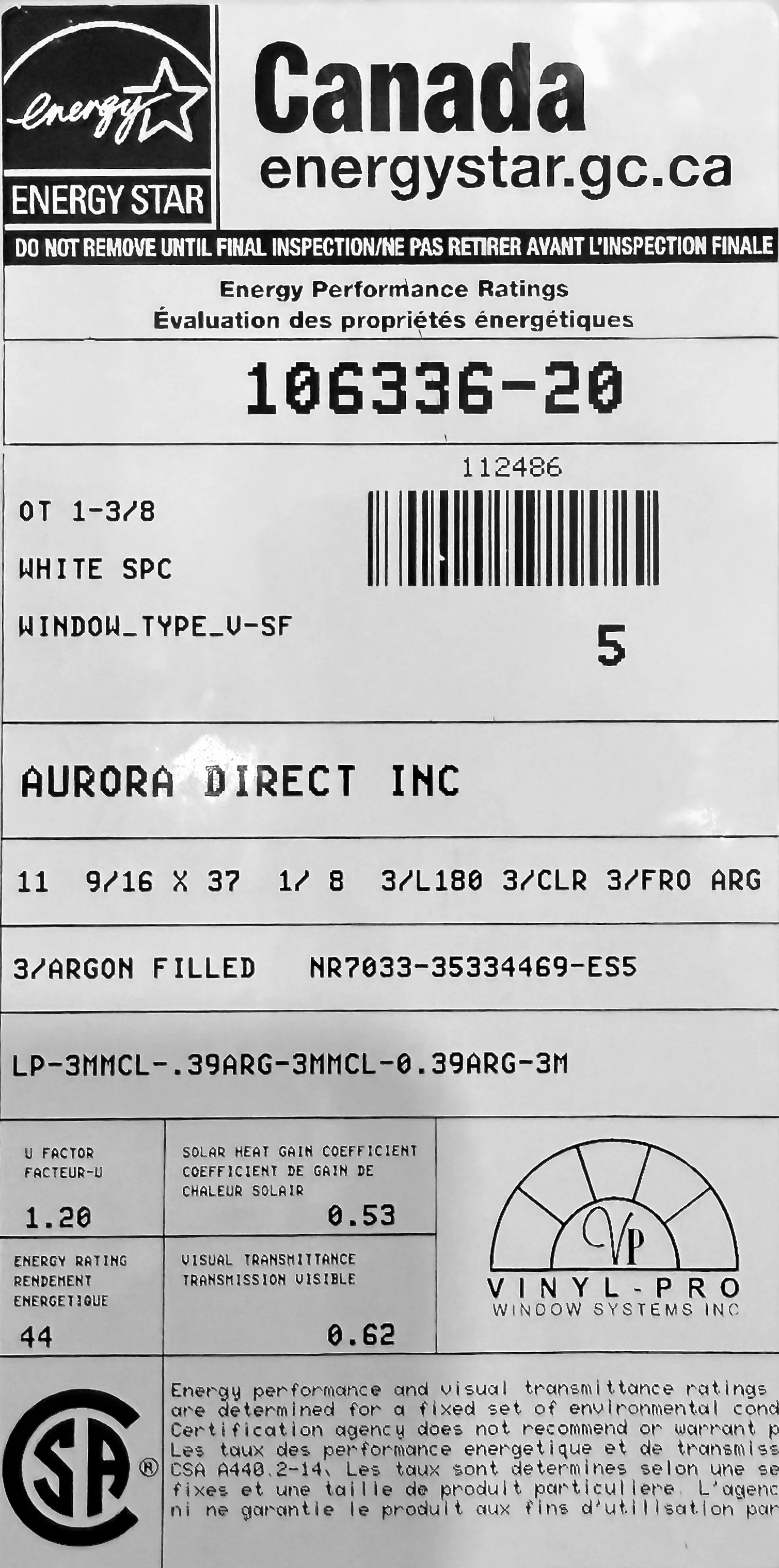 VinylPro Energy Star Sticker